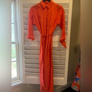 LOFT Orange Shirt Dress